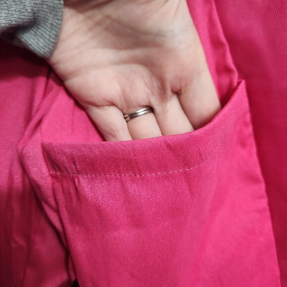 LaMarque Rumi Cropped Leather Jacket Hot Pink Lamb Barbie Feminine Maximalist M - Picture 8 of 13